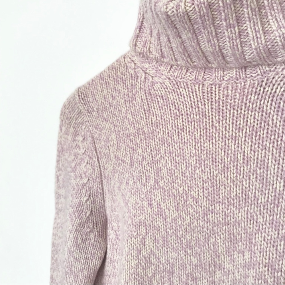 Ann Taylor Cashmere Purple & Cream Turtleneck - Picture 4 of 5